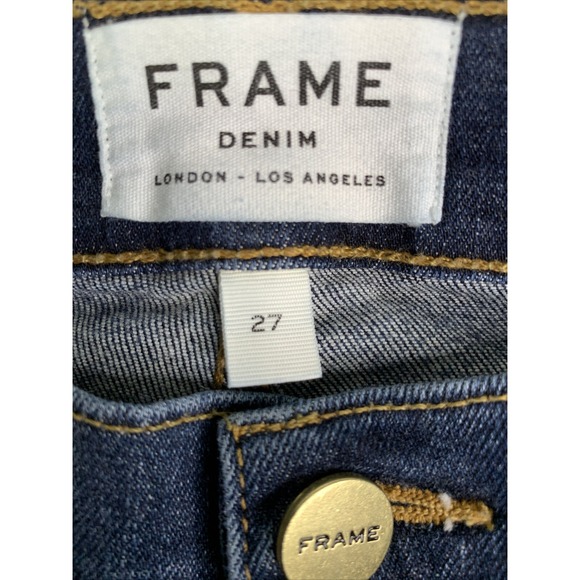 FRAME Jeans Womens Size 27 Waist 26 Le High Skinny Stretch Factory Distressed - Picture 6 of 10